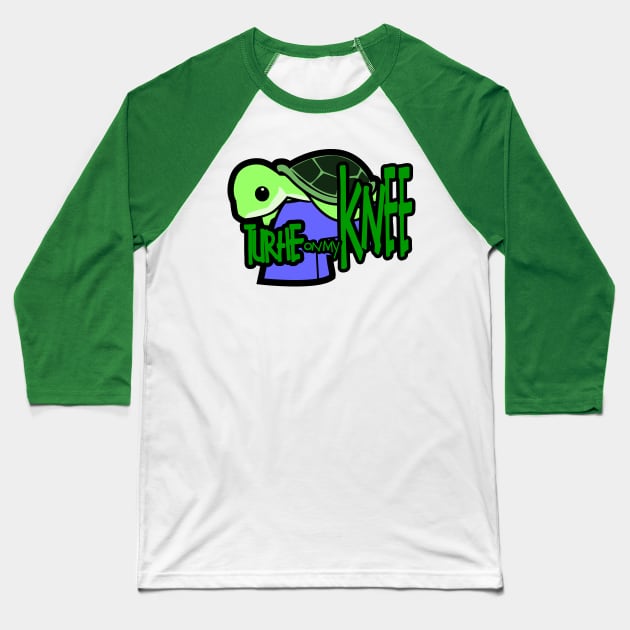 Turtle on my knee Baseball T-Shirt by Spikeani